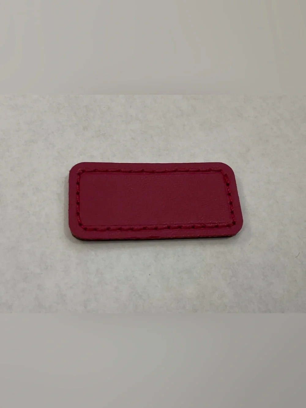 NEW Tumi Extra Small 2.0” x 15/16” Leather Monogram Patch - SOLID FUCHSIA PINK